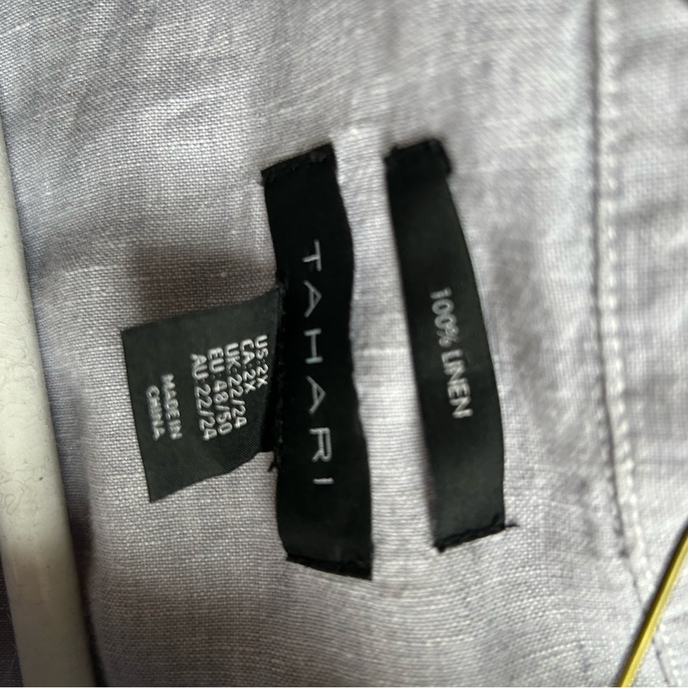Tahari pale Blue 100% linen dress - Picture 2 of 4